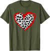 Cow Pattern Clothing for Cow Lover Heart Cow Print T-Shirt - Olive Green