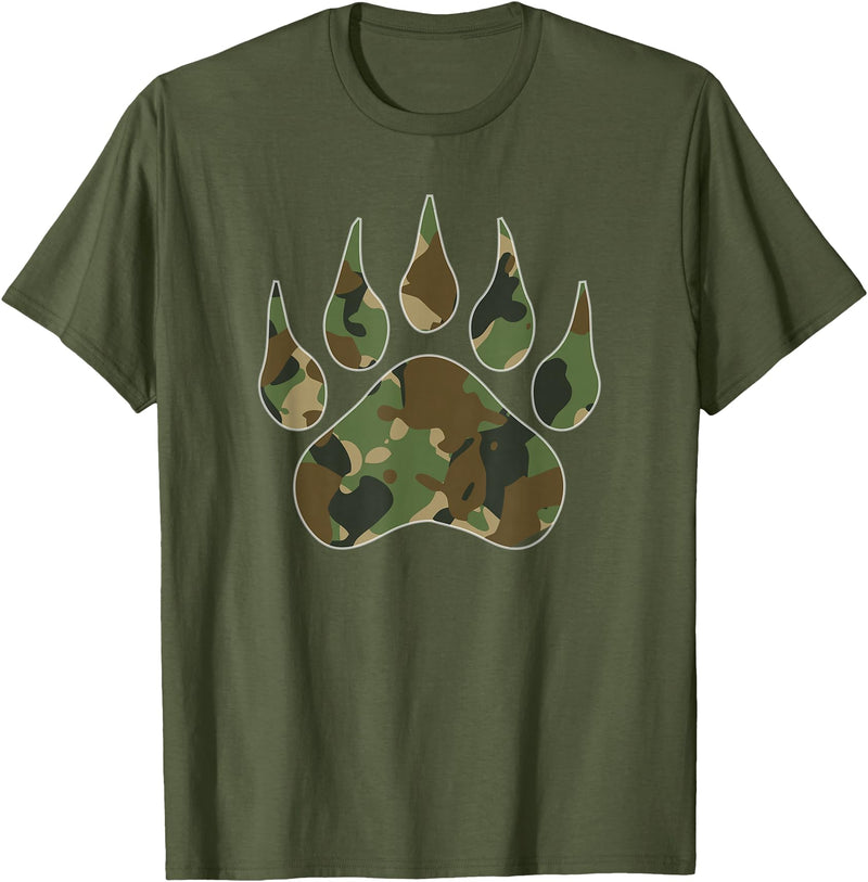 Camo Lover Camo Bear Claw Camouflage for Men Women T-Shirt - Olive Green