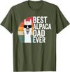 Best Alpaca Dad Accessories Best Alpaca Dad Ever Apparel LLama Lovers Cute Alpacas T-Shirt - Olive Green