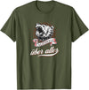 Not Quite Right California Über Alles with Roaring Grizzly Bear T-Shirt - Olive Green