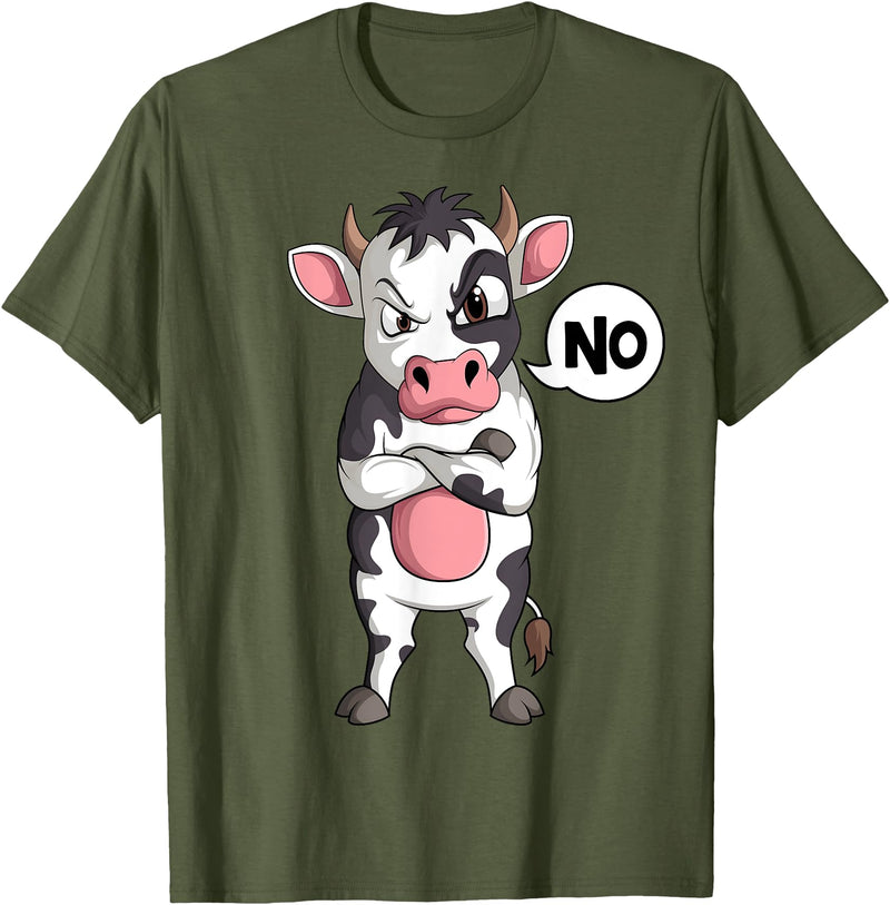 Funny Cow Lover & Owner Gift Ideas Cow Farmer Kids Boys Girls Womens T-Shirt - Olive Green