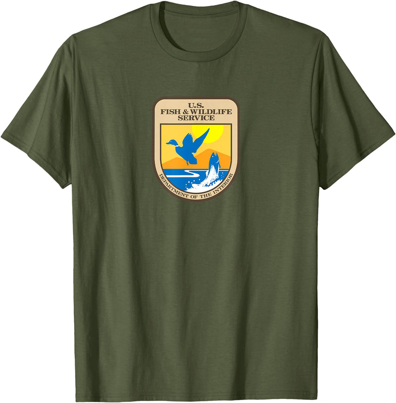 Federal USFWS Shirts & Gifts U.S. Fish & Wildlife Service T-Shirt - Olive Green