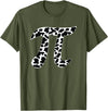 Cow Pi Day Designs Cow Pattern Pi Day Symbol - Cowpie Math Lover T-Shirt - Olive Green