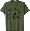 Cute Bunny Rabbit Playing Music Notes Musician T-Shirt in Olive Green