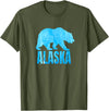 Wild Animal Alaska State Animal Polar Bear Ice Souvenir T-Shirt - Olive Green