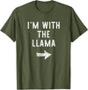 Im With The Llama Halloween Costume I’m with The Llama Funny Halloween Couple Costume T-Shirt - Olive Green