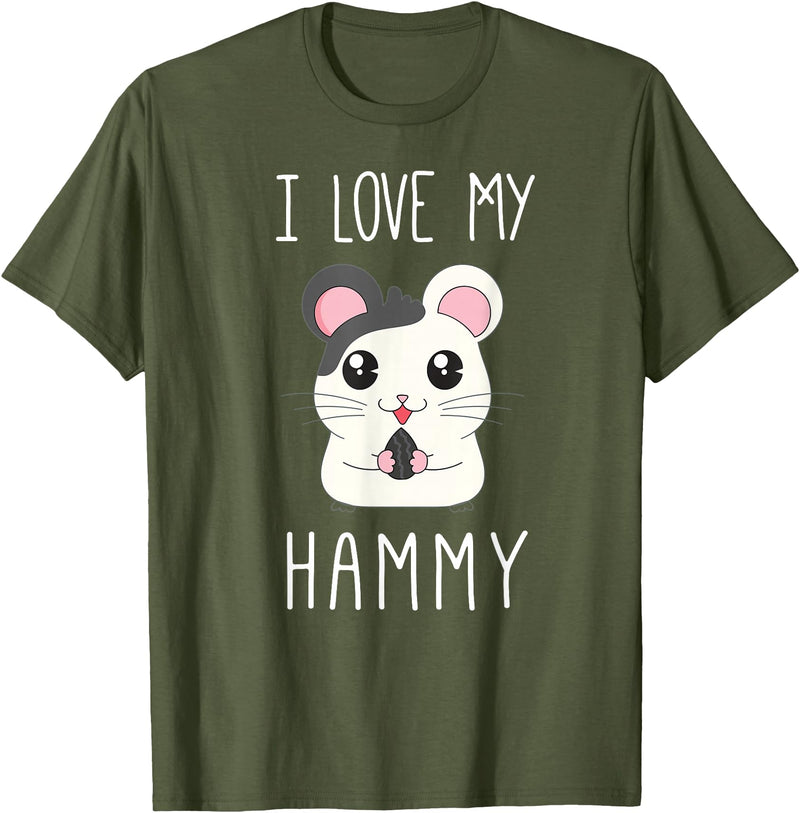 I Love My Hammy T Shirt for Hamster Lovers T-Shirt - Olive Green