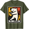 Utschki Bratschki Ice Bear Ice Skating Cartoon Graphic T-Shirt - Olive Green