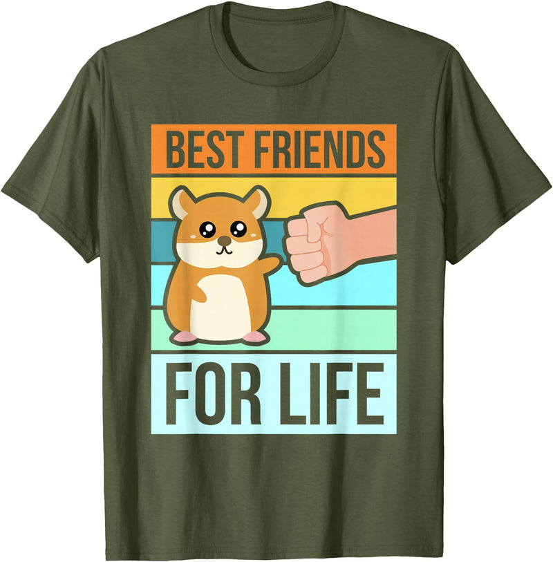 Funny Cute Hamster Gifts Face T-Shirt Best Friends T-Shirt - Olive Green