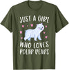 Funny Polar Bear Lovers Shirts For Girls Cute Polar Bear Shirt Just A Girl Who Loves Polar Bears T-Shirt - Olive Green