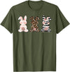 Cute Rabbit Lover Bunny Graphic T-Shirt (Silver Grey) in Olive Green