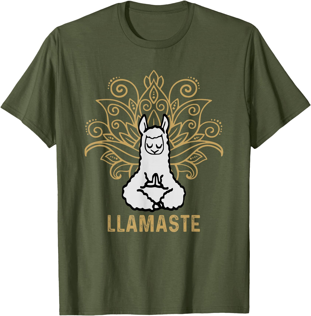 Lama Llamaste Family Summer Sport Yoga Gift Tees Llamaste Yoga Gift For Men Women Kids Lover Llama Yoga T-Shirt - Olive Green