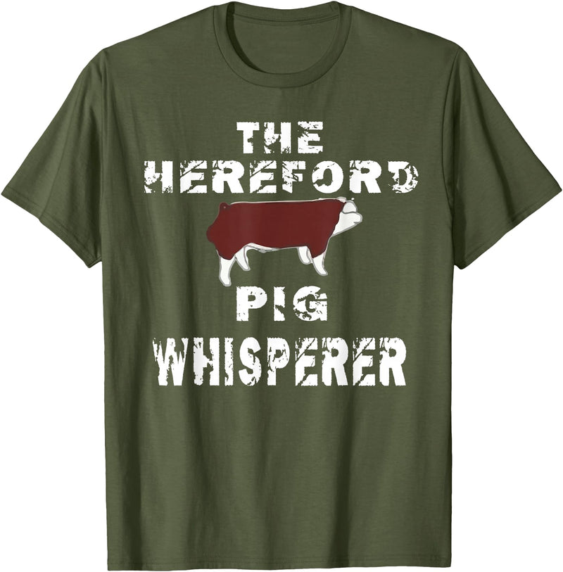Hereford Hog T-Shirt The Hereford Pig Whisperer Apparel Breeder Men T-Shirt - Olive Green