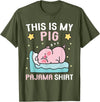 Family Matching Pajamas Men Women Boys Girls Kids Cute PJ Teen Boys PJs Girls PJs Funny This is My Pig Pajama T-Shirt - Olive Green