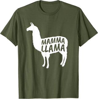 Mamma Llama T Shirt Mamma Llama Tshirt Alpaca Lover Shirt T-Shirt - Olive Green