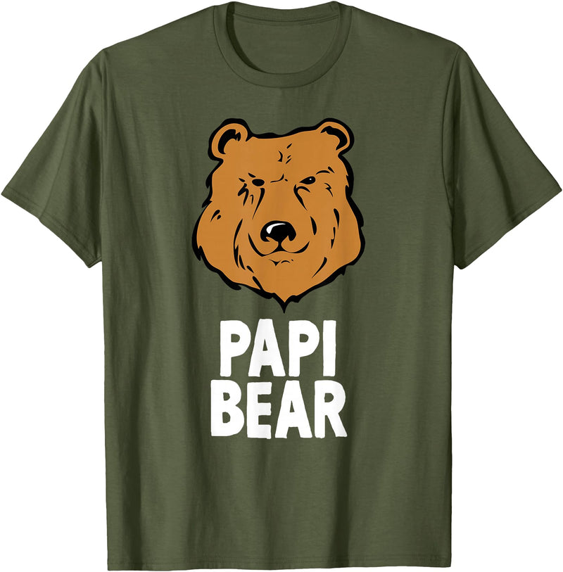 Bear Family Funny Tees Papi Bear Funny Gift T-Shirt Christmas T-Shirt - Olive Green