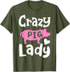 Pig Farm Store Co. Pig Crazy Pig Lady T-Shirt - Olive Green