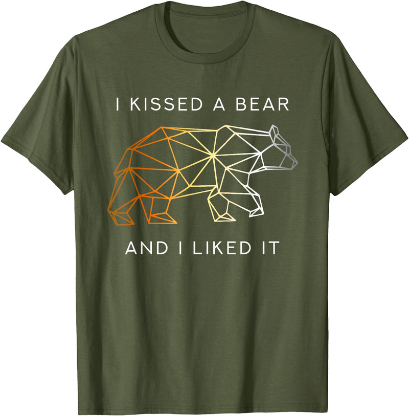 Schwule Bären & Bear Pride I Kissed a Bear an I liked it Gay Bear CSD T-Shirt - Olive Green