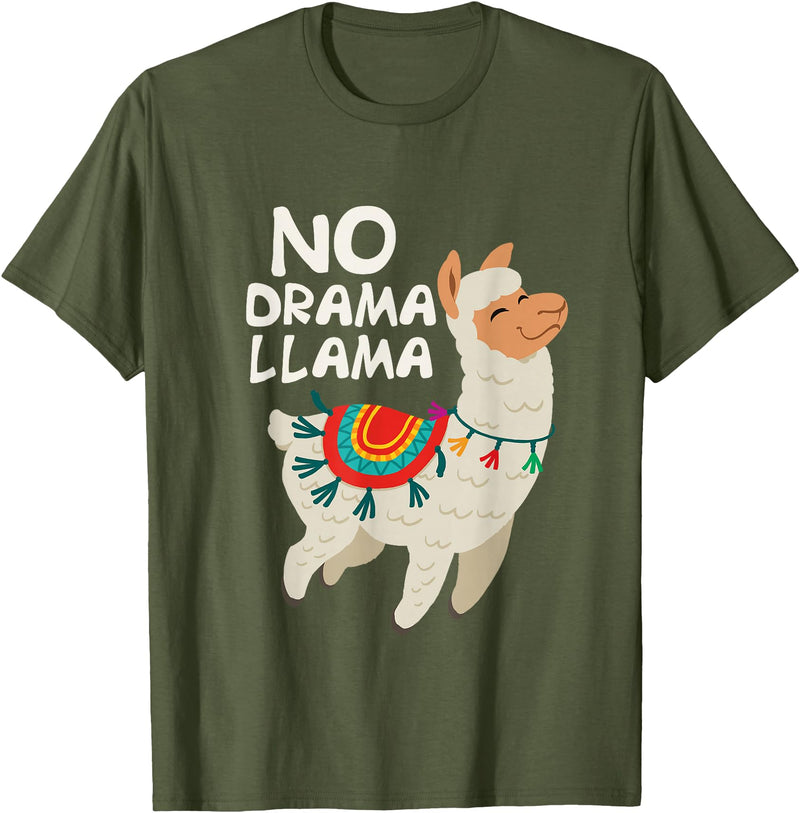 Give Me My No Drama Llama Co No Drama Llama Funny Lama T-Shirt - Olive Green