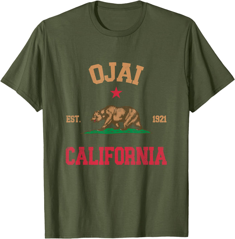 Ojai California CA Designs Ojai California T-Shirt - Olive Green