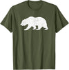 CALIFORNIA REPUBLIC GRIZZLY BEAR APPAREL California Grizzly Bear State Flag CALI Republic Silhouette T-Shirt - Olive Green