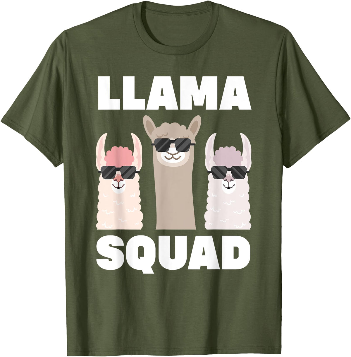 Funny Llama Gift Llama Lover Accessories & Stuff Funny Llama Design For Men Women Llama Alpaca Farm Animal T-Shirt - Olive Green