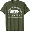 IN NATURE DESIGN CO. PEOPLE IN SLEEPING BAGS ARE BURRITOS TO BEARS T-Shirt - Olive Green