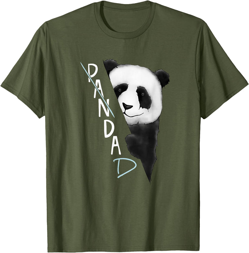 Giant Panda Fan Art SkizzenMonster PanDAD Funny Panda Bear Bad Dad Joke T-Shirt - Olive Green