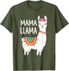 Birthday Llama Shirts Gift Mama Llama Funny Mother's Day Shirt Women Mom Birthday T-Shirt - Olive Green