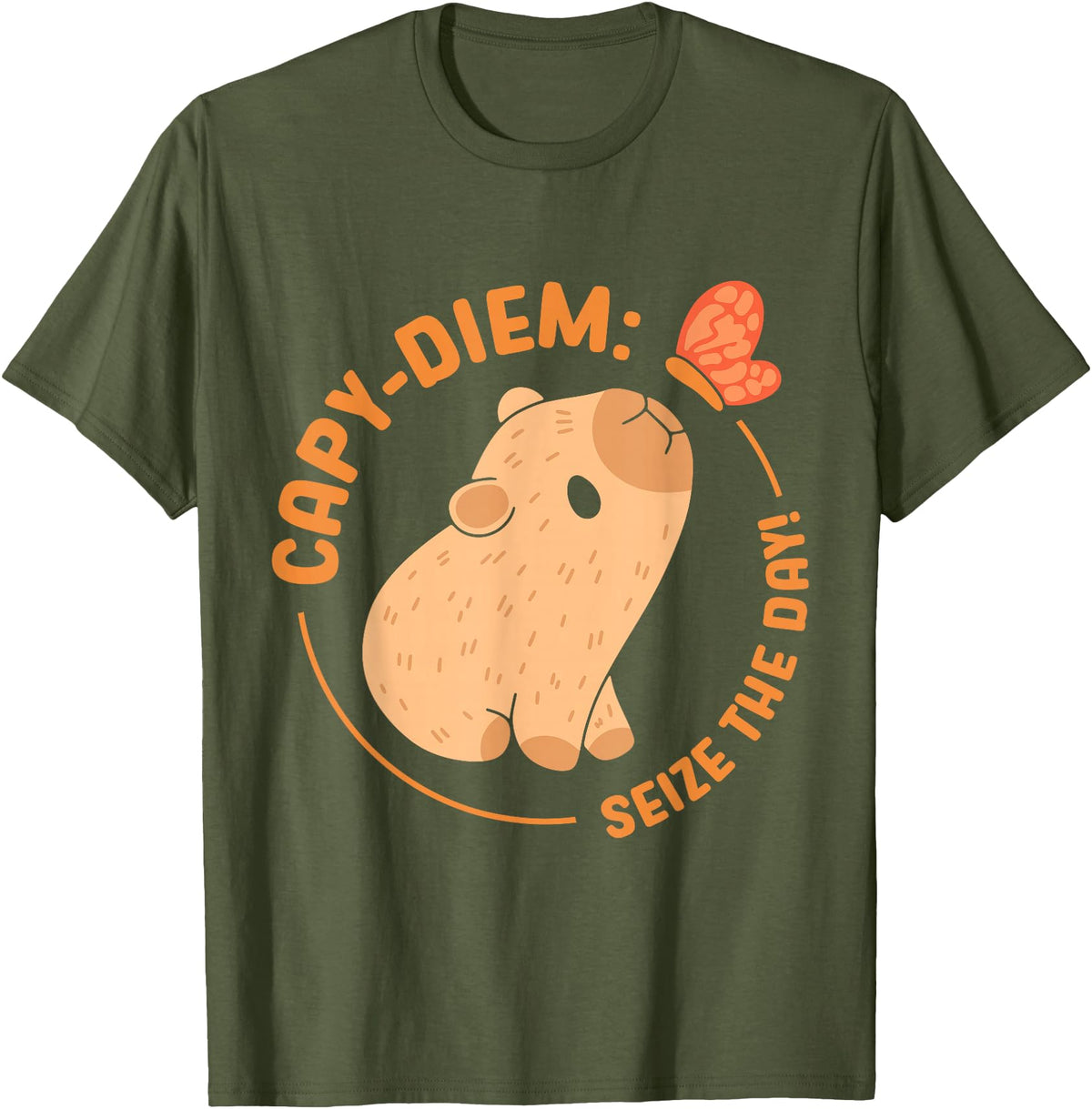 Animals Cute Capybaras Rodent Capybara Capy Diem: Take advantage of the day Capybara's water pig Capybara T-Shirt - Olive Green