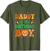 Dad Birthday Boy Family Matching Lion Daddy Of The Birthday Boy Lion Family Party Decorations T-Shirt - Olive Green