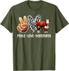 Cute Hereford Cattle Hereford Cow Boy Peace Love Hereford Cow Lover Hereford Cow Girl T-Shirt - Olive Green