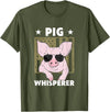 Funny Hog Design Pig Farmer Pig Whisperer Funny Pig Design Hog Farmer T-Shirt - Olive Green