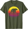 Bear Accessories & Clothing Gifts Women Men Kids Bear Retro Style Vintage T-Shirt - Olive Green