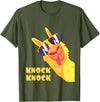 Cool Llama Humor Knock Knock Jokes Llama lovers Funny Llama Knock Knock Joke Llama With Sunglasses Alpaca T-Shirt - Olive Green