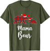 Cute Xmas Gifts Tartan Bear Cub Matching Costumes Mama Bear Buffalo Red Plaid Christmas Pajama Family Outfits T-Shirt -
