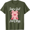Just A Girl Who Loves Pigs. T-Shirt - Olive Green