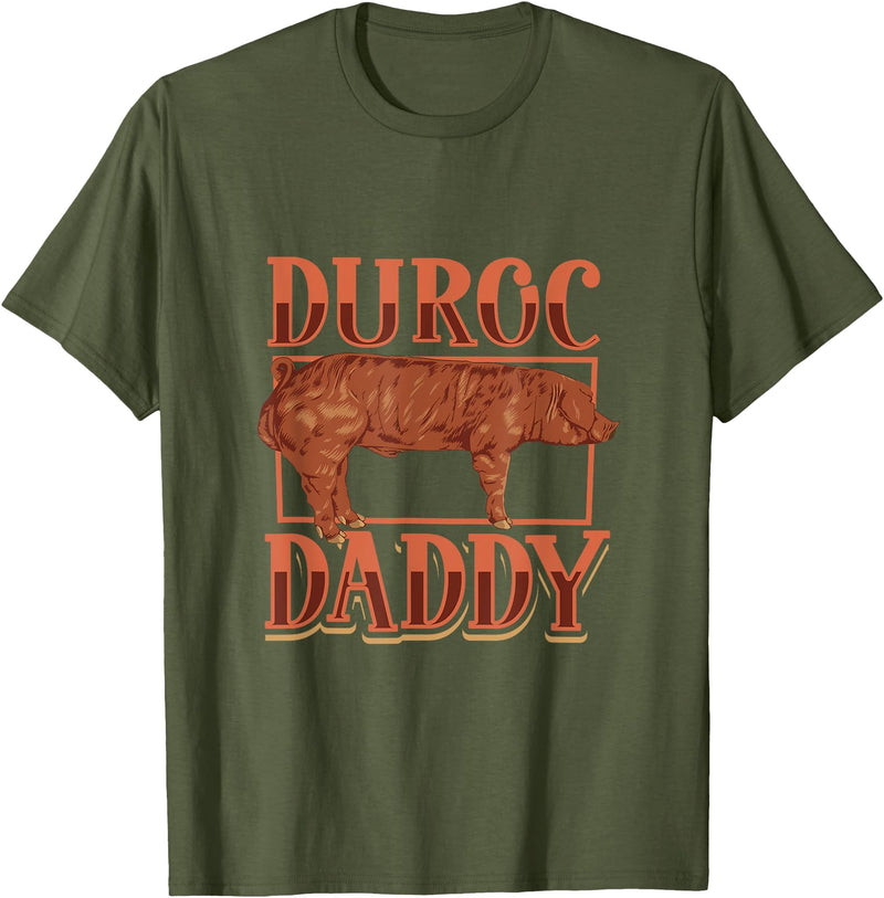 Creative Duroc Pigs designs Duroc Pig Daddy T-Shirt - Olive Green