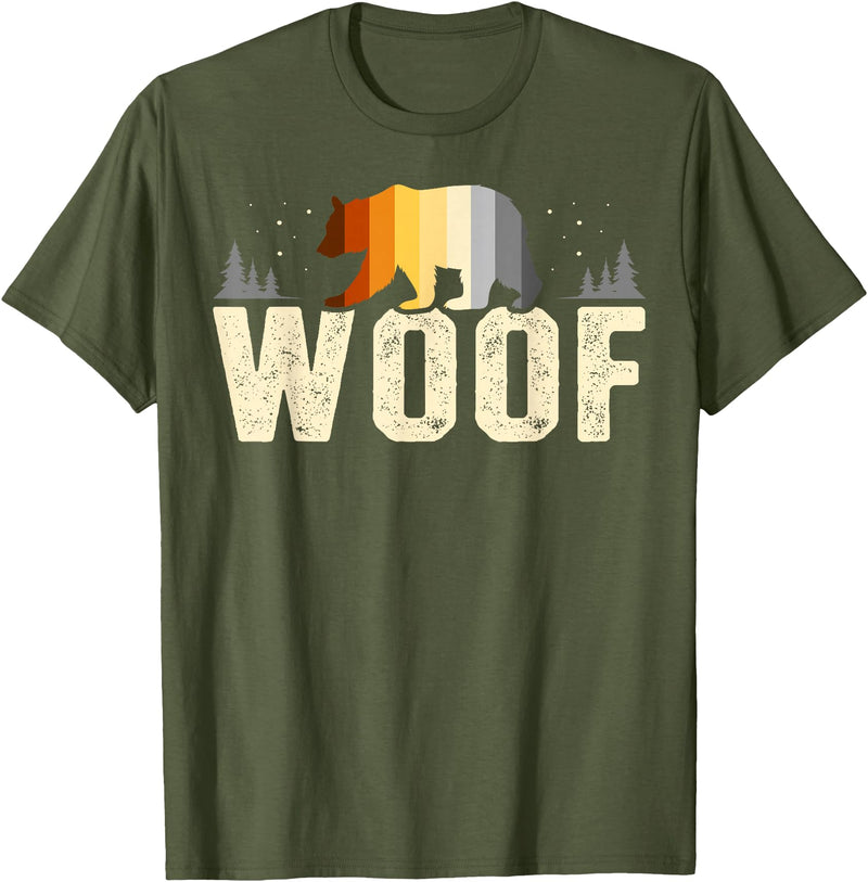 Bear Community Bear Brotherhood Gay Men Gifts Woof Bears Pride Nature Gay Men LGBT Flag T-Shirt - Olive Green