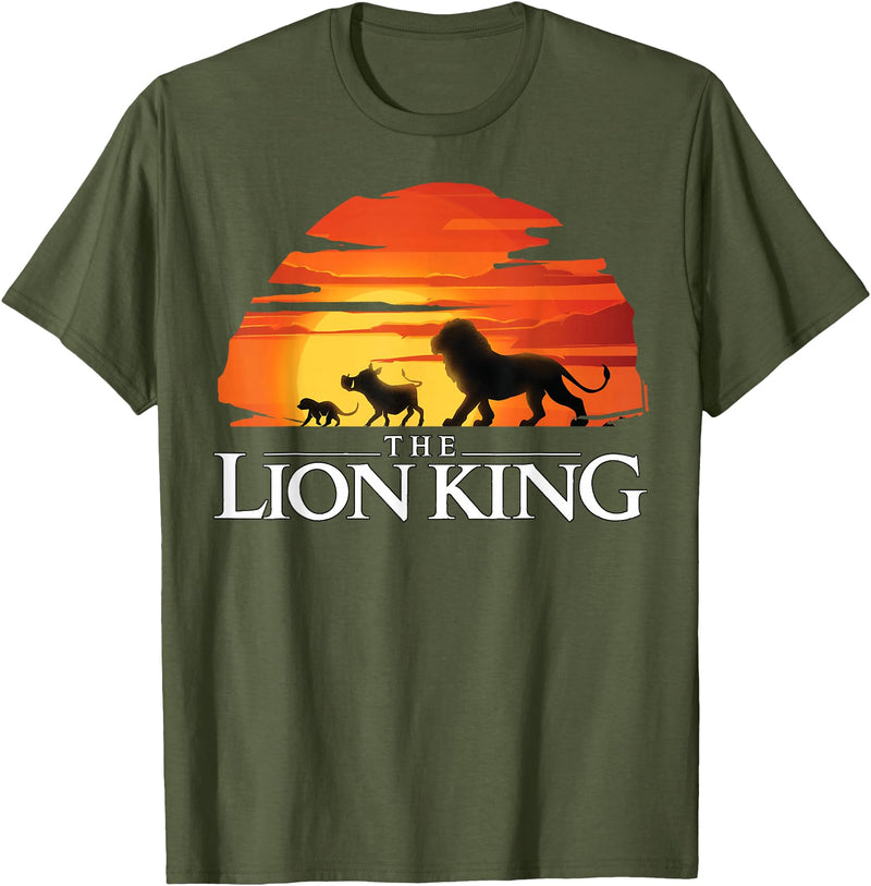 Disney Lion King Sunset T-Shirt - Olive Green