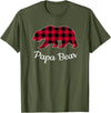 Papa & Mama Bear Outfit Papa Bear Pajama Red Buffalo Plaid T-Shirt - Olive Green