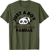 Panda Lover Designs Just A Boy Who Loves Pandas Cute Panda Bear T-Shirt - Olive Green