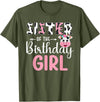 Cow Birthday Shirt For Family Men Women Cow Lover Sister Of The Birthday Girl Farm Cow 1 St Birthday Girl T-Shirt - Olive
