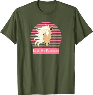 Palomino Horse Gifts Palomino Horse Love My Palomino T-Shirt - Olive Green