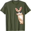 Cool Rabbit with Sunglasses Bunny Lover Kids Rabbit T-Shirt in Olive Green