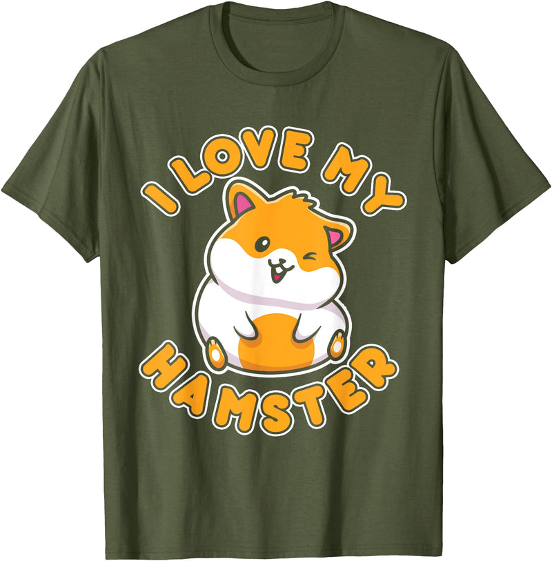 I Love My Hamster T-Shirt - Olive Green