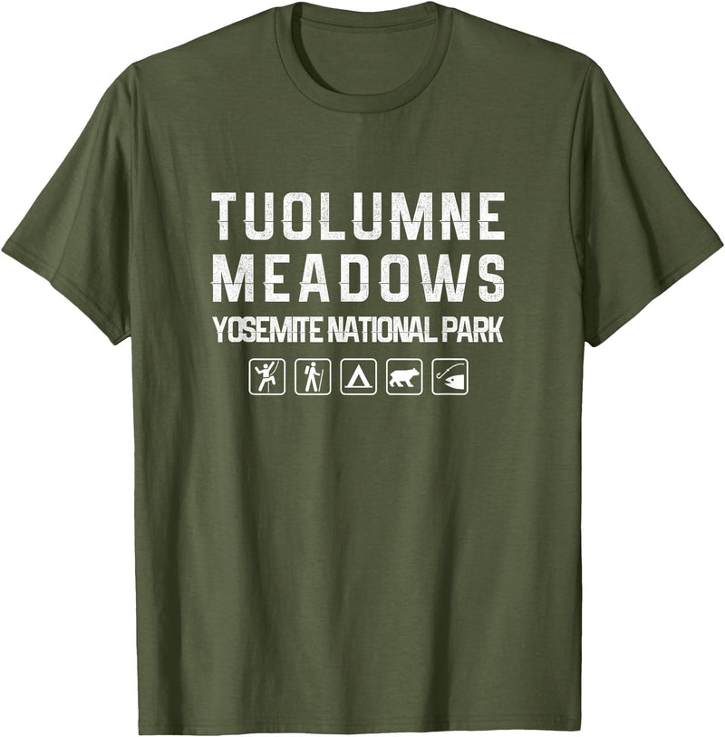 California Shirts Tuolumne Meadows, Yosemite Outdoor T-shirt T-Shirt - Olive Green