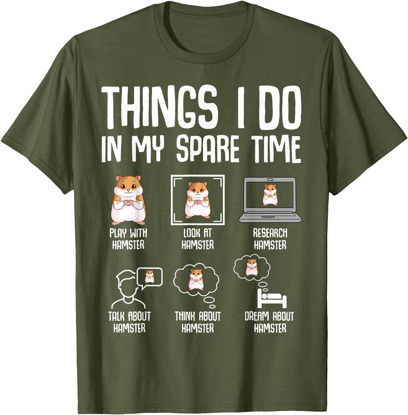 Hamster Women Kids Girls T-Shirt - Olive Green