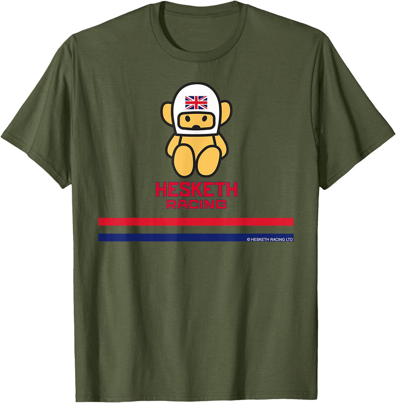 Hesketh Racing Logo World Champion Team Stripes Mascot Retro T-Shirt - Olive Green