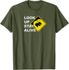 Drop Bear Meme Beware Drop Bears Look Up Stay Alive Funny Aussie TShirt T-Shirt - Olive Green